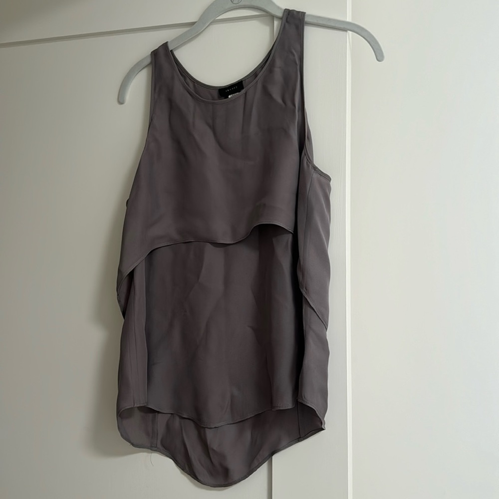 Theory grey sleeveless blouse